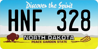 ND license plate HNF328