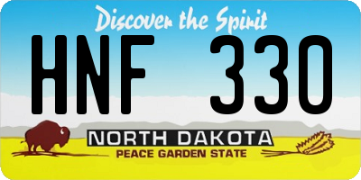 ND license plate HNF330