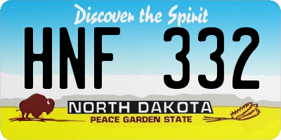 ND license plate HNF332