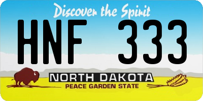 ND license plate HNF333