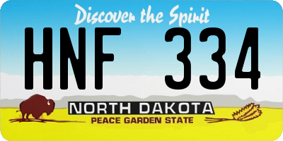 ND license plate HNF334