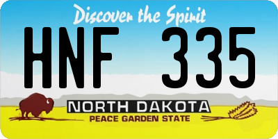 ND license plate HNF335