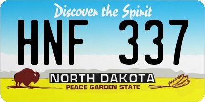 ND license plate HNF337