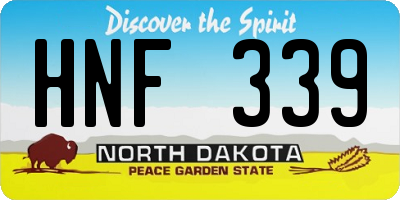 ND license plate HNF339