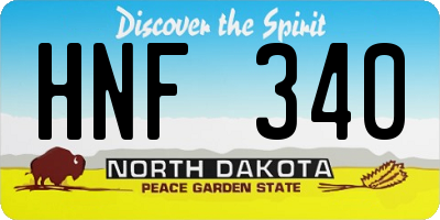 ND license plate HNF340