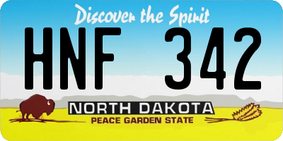 ND license plate HNF342