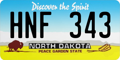 ND license plate HNF343