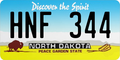 ND license plate HNF344