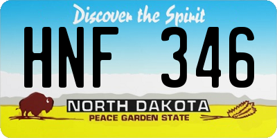 ND license plate HNF346