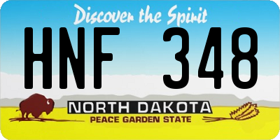 ND license plate HNF348