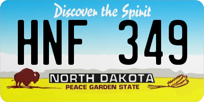 ND license plate HNF349