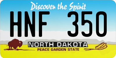 ND license plate HNF350