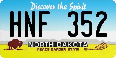 ND license plate HNF352