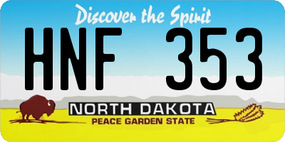 ND license plate HNF353