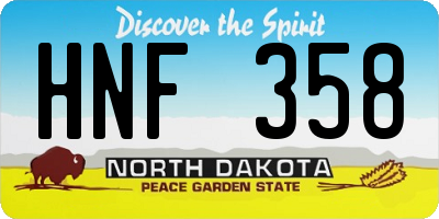 ND license plate HNF358