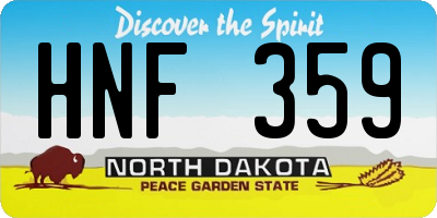 ND license plate HNF359