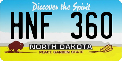ND license plate HNF360