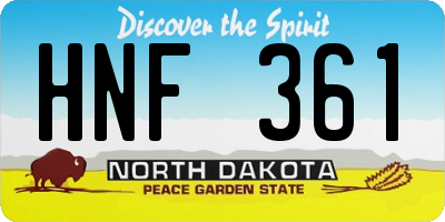 ND license plate HNF361