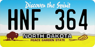 ND license plate HNF364