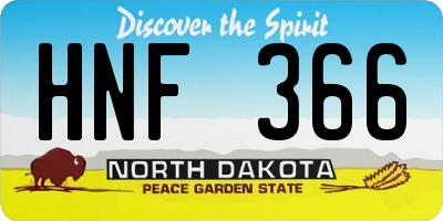 ND license plate HNF366