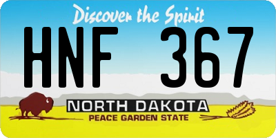 ND license plate HNF367