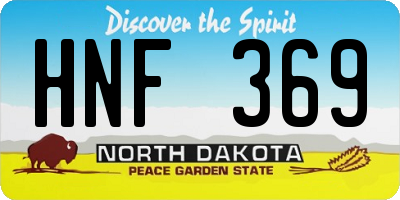 ND license plate HNF369