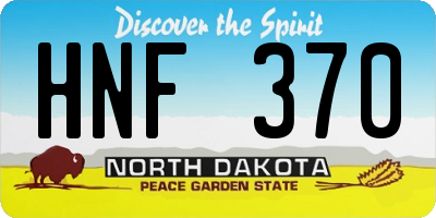 ND license plate HNF370