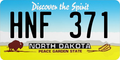 ND license plate HNF371