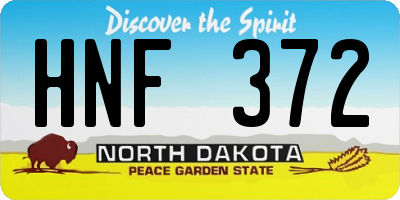 ND license plate HNF372