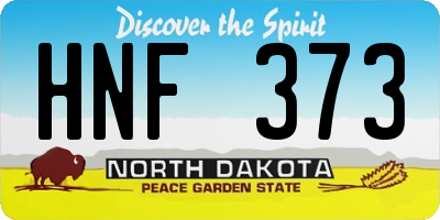 ND license plate HNF373