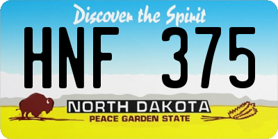 ND license plate HNF375