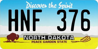 ND license plate HNF376