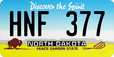 ND license plate HNF377