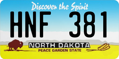 ND license plate HNF381