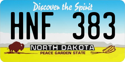 ND license plate HNF383