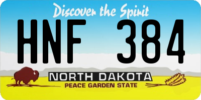 ND license plate HNF384