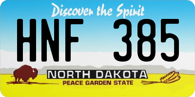 ND license plate HNF385