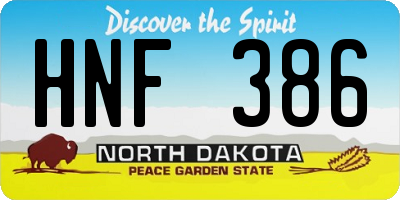 ND license plate HNF386