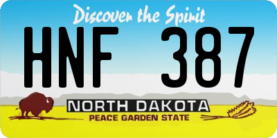 ND license plate HNF387