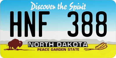 ND license plate HNF388