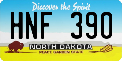 ND license plate HNF390