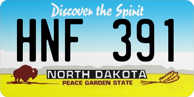 ND license plate HNF391