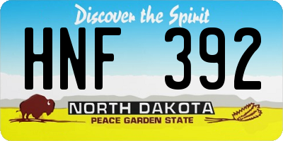 ND license plate HNF392