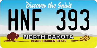 ND license plate HNF393