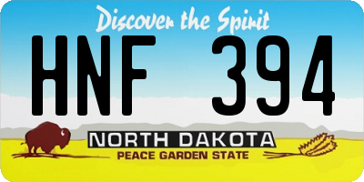 ND license plate HNF394