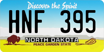 ND license plate HNF395