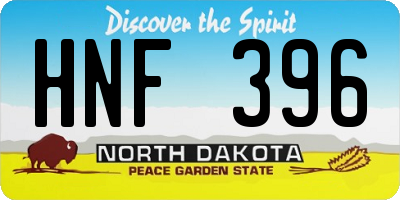 ND license plate HNF396