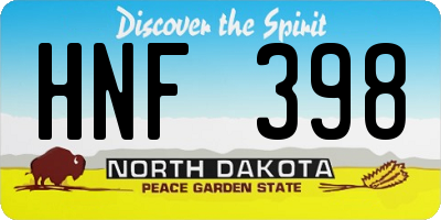 ND license plate HNF398