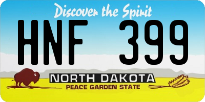 ND license plate HNF399