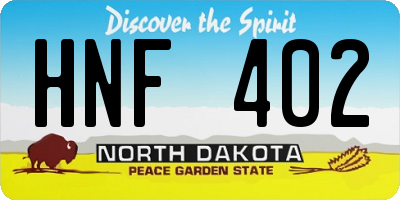 ND license plate HNF402